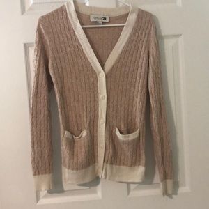 Ballet Pink and Cream Braided Cardigan